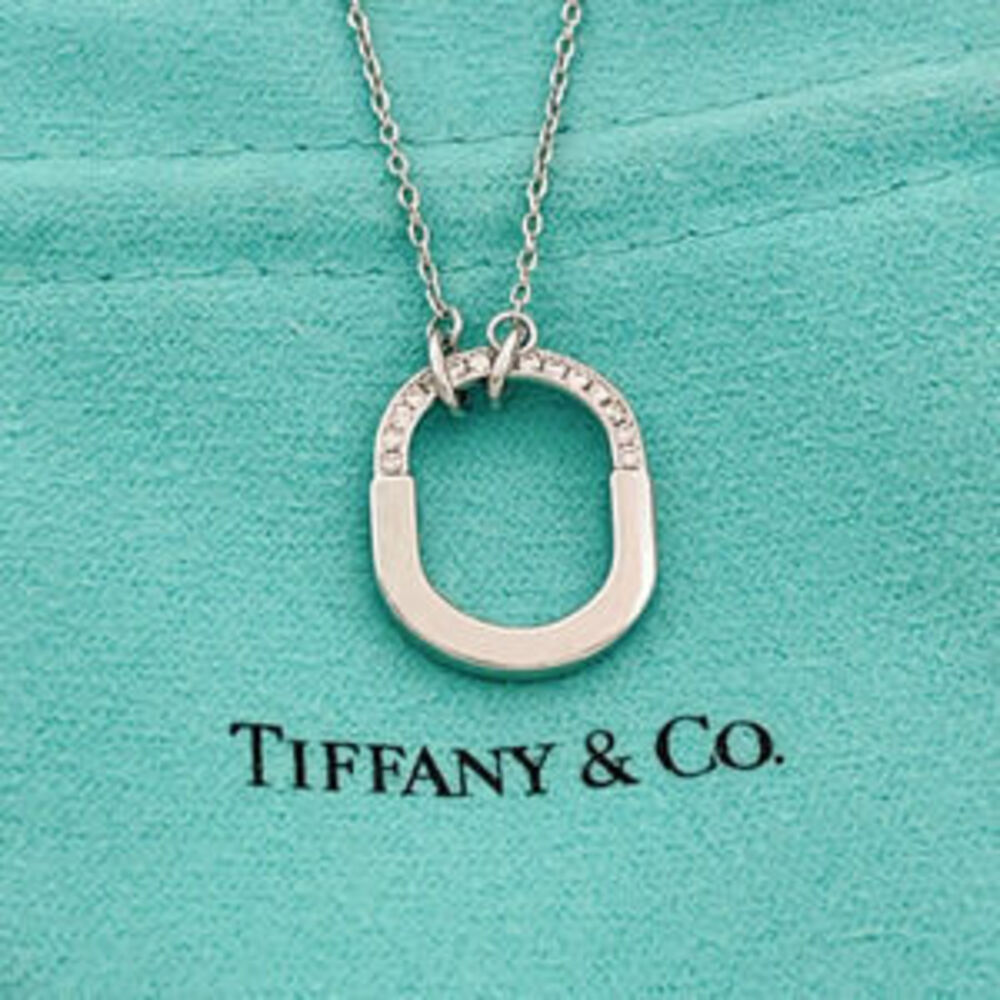 Tiffany & Co. Silver Half-Diamond U-Lock Necklace